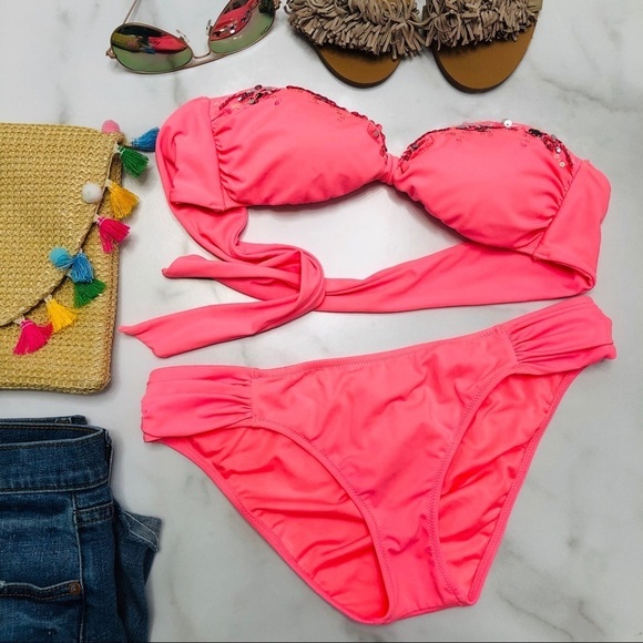 Victorias Secret Bikini Neon Highlighter Pink S - Picture 1 of 4